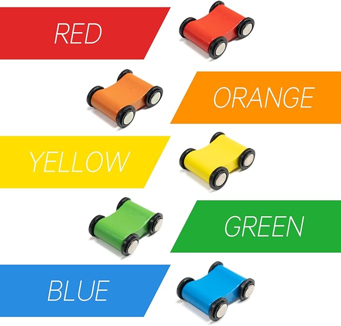 WOOD CITY Wooden Car Ramp Racer Toy Vehicle Set with 5 Mini Cars & Race Tracks, Toddler Toys Montessori Cars Toys Birthday Gift for Kids Boys and Girls