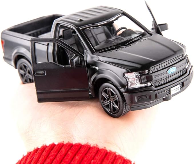 TGRCM-CZ 1/36 Scale F150 Pickup Truck Casting Car Model, Zinc Alloy Toy Car for Kids, Pull Back Vehicles Toy Car for Toddlers Kids Boys Girls (Black)