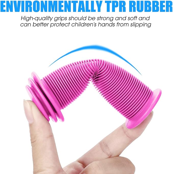 Kids Bike Grips - 105mm Bicycle Handlebar Grips With Mushroom Pattern for Bikes, Balance Bikes, and Kick Scooters
