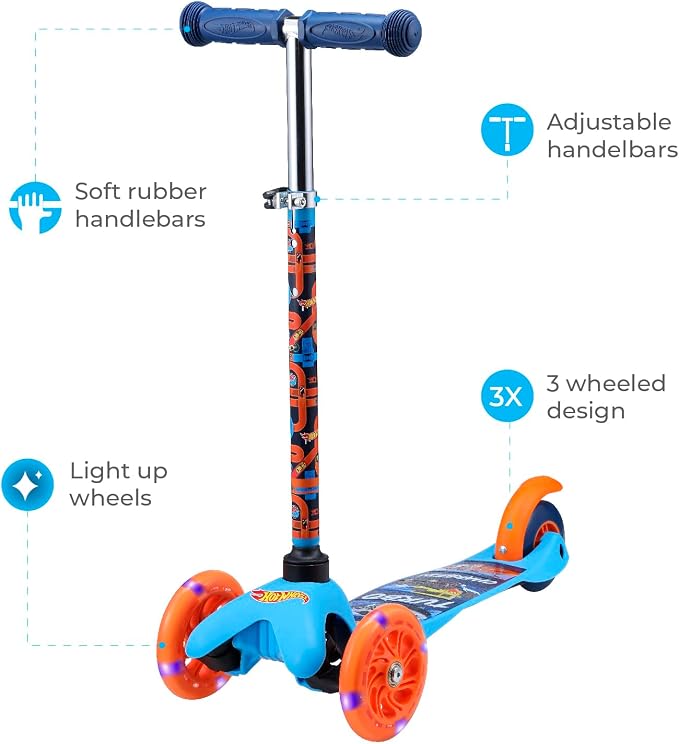 Kick Scooter for Kids, 3 Wheel Self Balancing, Light Up LED Wheels