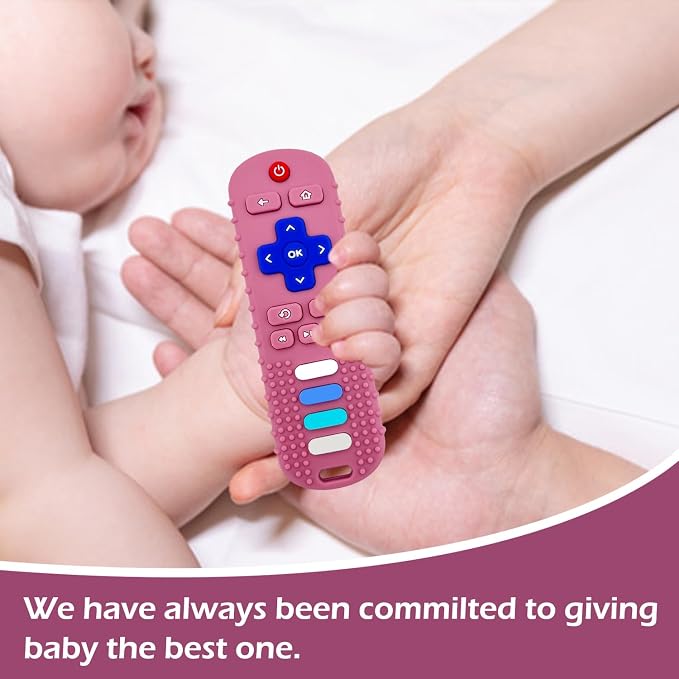 Silicone Teething Toys for Babies, Remote Control Shape Silicone Teethers, Cute Chew Toys for Boys and Girls,BPA Free Teether Early Educational Sensory Toy