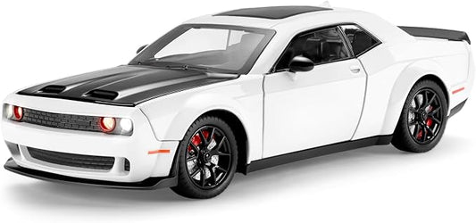 Toy Cars for Boys Age 3-12 1:24 Diecast Car Toys Metal Car Model with Light & Sound Collectable Muscle Super Cars for Kids (White)