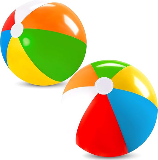 JOYIN 2-Pack 20" Beach Balls - Pool Toys Large Inflatable Beach Ball Swimming Pool Water Games, Classic Rainbow Color Beachball Luau Birthday Decorations Party Supplies Party Favors Gifts