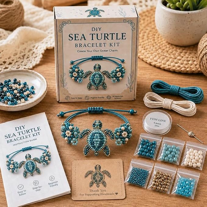 DIY Beaded Bracelet Making Kit, Beginner-Friendly Beaded Bracelet Animal Making Kit, Three-Dimensional Beadwork Jewelry Craft Kit with Full-Color Instruction Sheet, for Craft Lover (Bee)