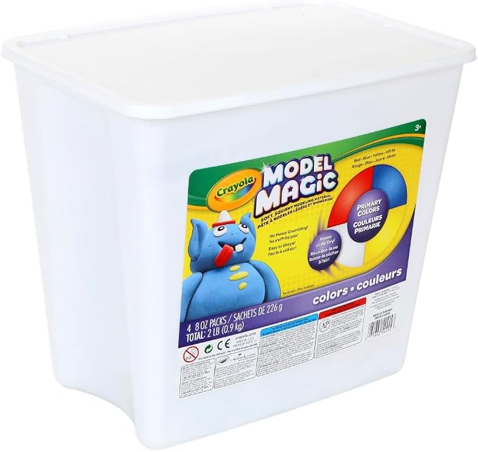 Crayola Model Magic (2lb Bucket), Modeling Clay Alternative, Primary Colors, Air Dry Clay for Kids, Classrooms Supplies, 3+