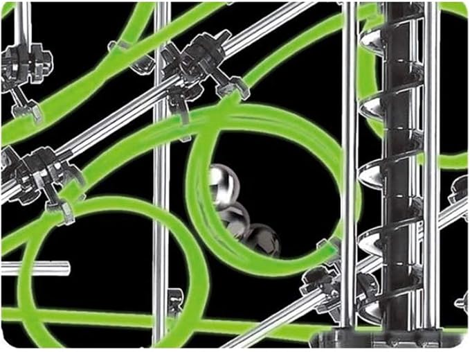 867pcs Level 3–8 Marble Roller Coaster Kit, 820+ PCS Glow-in-The-Dark Marble Run with Steel Balls – Luminous Rail Maze Building Toys, STEM Construction Set for Ages 14+ & Adults