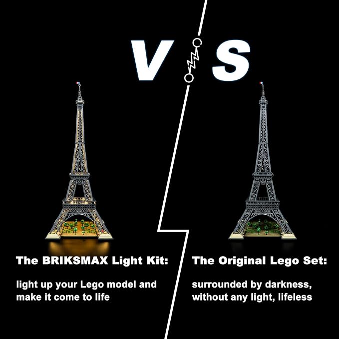 BRIKSMAX Led Lighting Kit for LEGO-10307 Eiffel Tower - Compatible with Lego Architecture Building Blocks Model- Not Include Lego Set