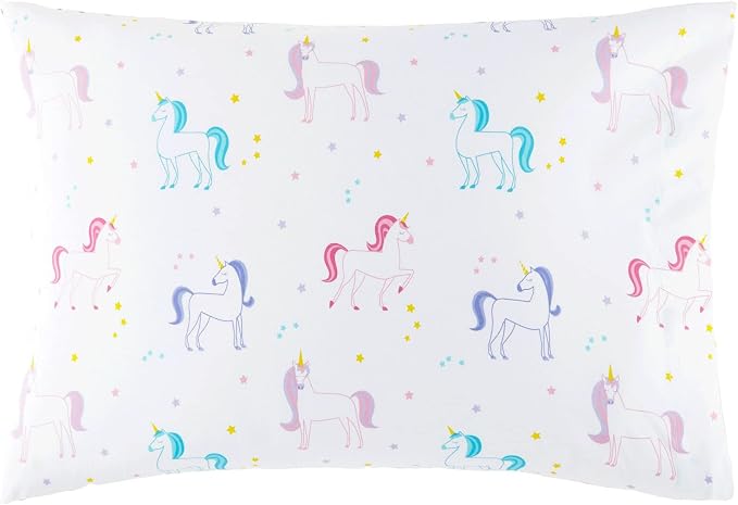 Wildkin 100% Cotton Kids Pillowcase – Soft, Breathable & Standard Size (20x30) - Unicorn