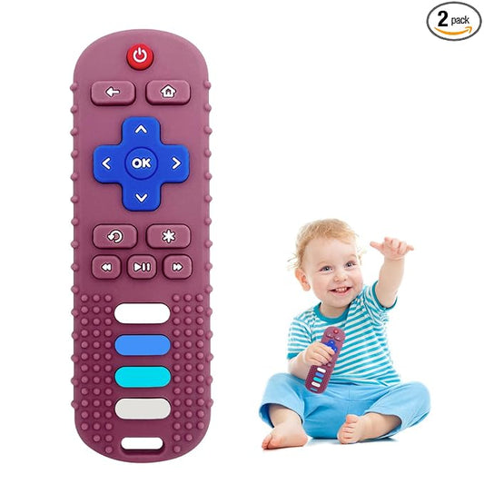Silicone Teething Toys for Babies, Remote Control Shape Silicone Teethers, Cute Chew Toys for Boys and Girls,BPA Free Teether Early Educational Sensory Toy