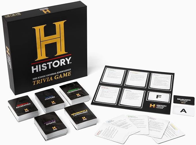 HISTORY Channel Trivia Game – 2000+ General Knowledge Questions | Official HISTORY Channel Trivia Card Game & Party Game for Adults, Families & Board Game Night – Great Gift for Dad & History Buffs