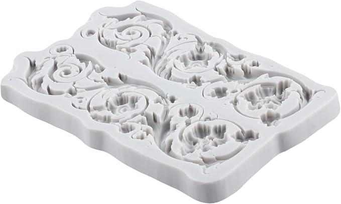 Baroque Style Polymer Clay Mold Curlicues Scroll Lace Silicone Molds 3D Sculpted Mold for DIY Craft Epoxy Resin Casting Polymer Clay Tools Crafts Air Dry Jewelry Making
