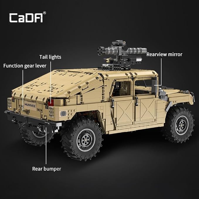 CaDA C61036W HUUMVEE Vehicle Building Block Set, Master 1:8 3935PCS RC Climbing Car Building Block Kit with Power Function,Off-Road Car Model for Adults Collectors