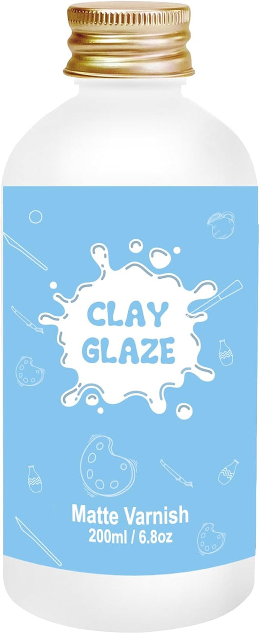 200ml Air Dry Clay Varnish，Air Dry Clay Sealant for Airdry Clay，Air Dry Clay Glaze Can Not Only Used to Prevent Clay Cracking, Scratches, and Wear,It Can Also Having a Matte Glaze Effect (Matte)