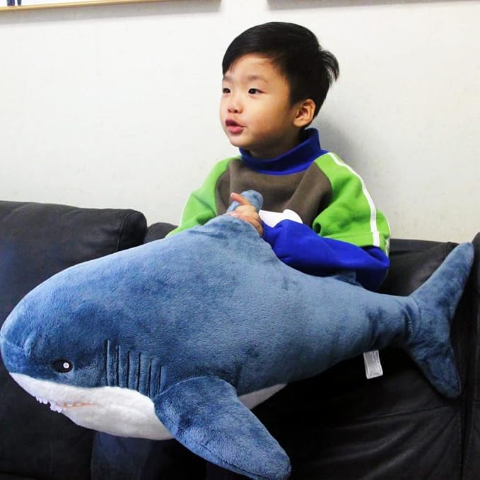 Ryttir 31 Inch XXL Giant Shark Stuffed Animals,Chubbier Shark Pillow Soft Shark Plush Shark Body Pillow Stuffed Shark Décor, Perfect Chrismas Stress Relief Gift for Kids Women