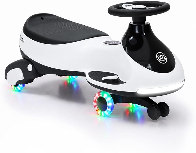 12V Electric Wiggle Car for Kids 2-in-1 Swing Car 360 Steering Pedal Ride | PP Plastic Body,Indoor Outdoor Play,Kids Activity Toy,Preschool Riding Fun,Low Gravity Design,Family Entertainment