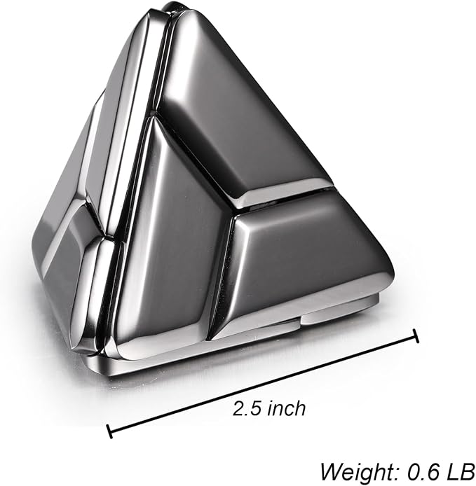 Triangle Metal Puzzle 3D Brain Teaser Puzzle (Dark Gray)