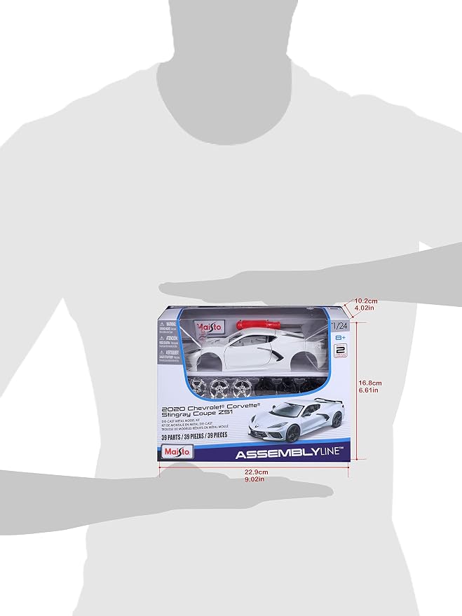 Maisto 1:24 Assembly Line 2020 Chevrolet Corvette Stingray Coupe, White
