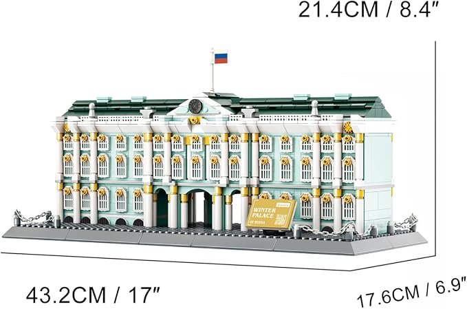 Winter Palace Saint Petersburg Building Set (1063 Pieces), Architecture Building Blocks Toys, Home Décor Model Gifts for Kids and Adults
