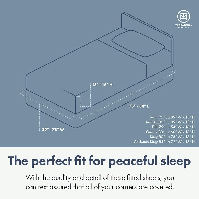 Threadmill 100% Cotton Sheets for Twin XL Size Bed - 600 Thread Count Twin XL Bed Sheets Set with 15” Deep Pocket - Damask Stripe Sateen Weave 3-Piece Bedding Set with Cooling Effect, Dark Grey