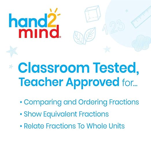 hand2mind Plastic Fraction Dominoes Game Tiles, Montessori Math Materials for Kids to Learn Decimal and Fraction Equivalence Math Manipulatives 4th Grade, Homeschool Supplies (Set of 30)