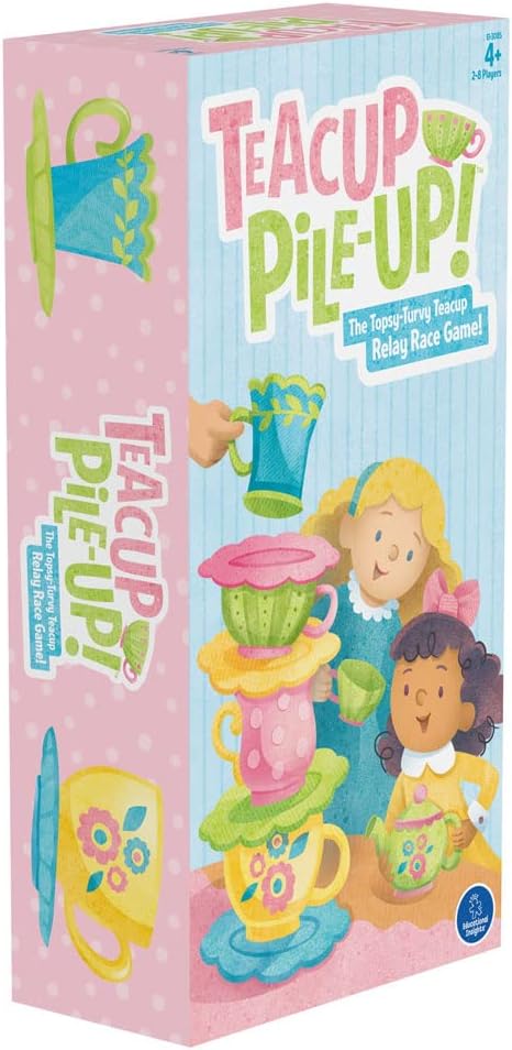 Educational Insights Teacup Pile-Up - Relay Race Games for Kids, Gross Motor Preschool Games for 4 Year Olds, Birthday Party Activities, Matching and Patterning Toddler Game