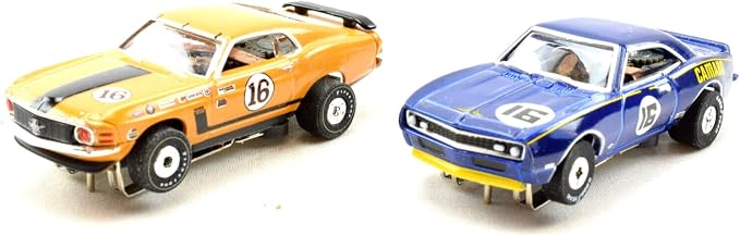 Auto World/Premium Hobbies T/A Challenge Mustang VS Camaro HO Scale Slot Car Race Set CP7973