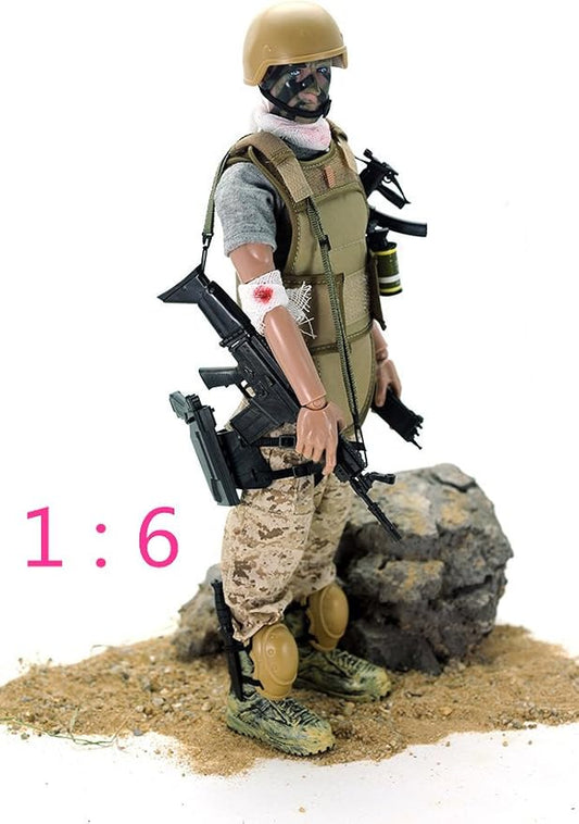 BJPEY 12" Wounded Soldier Action Figures Soldiers Toys 1:6 Scale (Wounded Soldier)