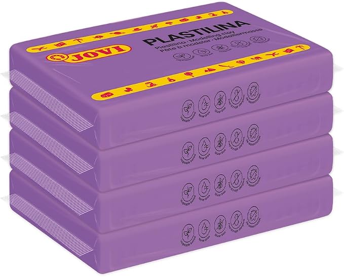 Jovi - Non-Hardening Modeling Clay, 3 lb Total, 4 Purple Bars, 0.77 lb Each | Arts and Crafts Non-Toxic and Gluten Free Plasticine