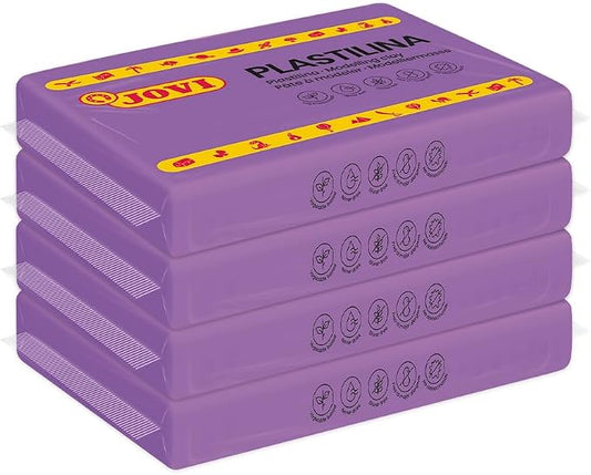 Jovi - Non-Hardening Modeling Clay, 3 lb Total, 4 Purple Bars, 0.77 lb Each | Arts and Crafts Non-Toxic and Gluten Free Plasticine
