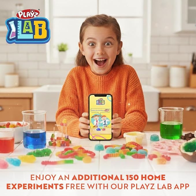 Playz Edible Candy Making Science Kit for Kids Ages 8-12 Years Old - Food Science Chemistry Kid Science Kit with 40 Experiments to Make Your Own Chocolates, Educational Science Kits for Boy & Girls