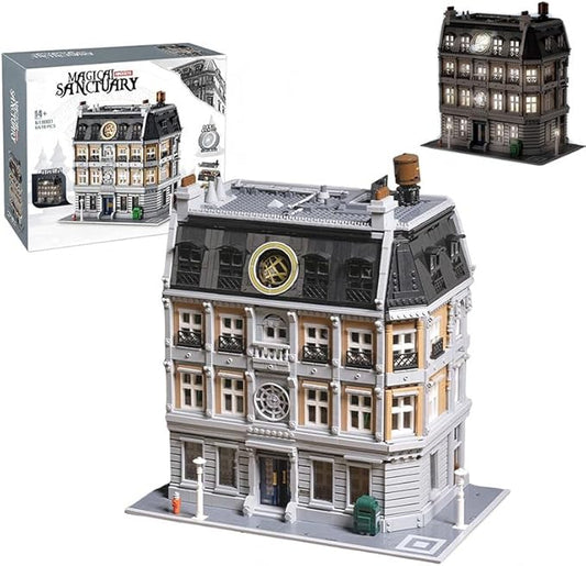 New York Sanctorum Sanctums Modular Architecture Bulding Set with Light, Collectible or Home Office Display, Model Collectors Anime Enthusiasts, Ideas Gift for Adult and Film Fans 6619pcs