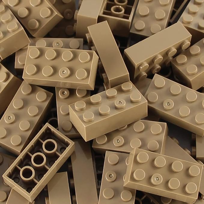 100pcs 2x4 Bricks Dark Tan Classic Pieces Parts Building Creative Play Set Blocks Toy Accessories Compatible with 3001 Major Brands