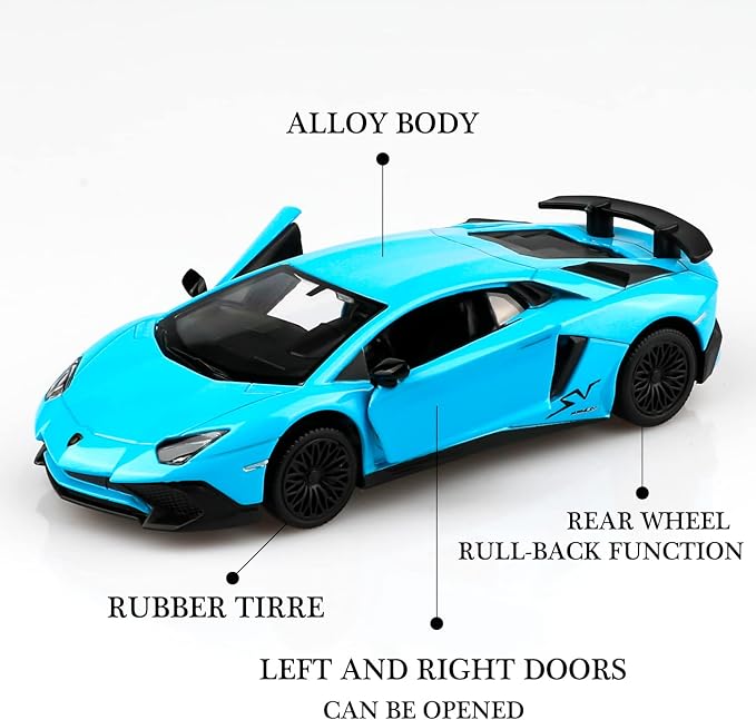 TOKAXI 1/36 Scale LP750-4 SV Diecast Car Models,Pull Back Vehicles Toy Cars,Cars Gifts for Boys Girls