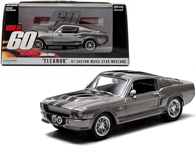 GreenLight Collectibles Gone in Sixty Seconds 1967 Ford Mustang Eleanor 1/43 Scale Diecast Model Car Gray