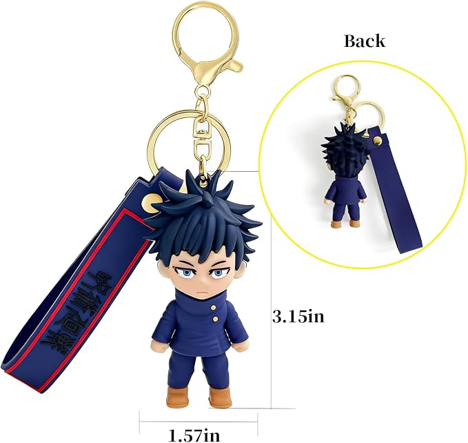 JJK Novelty Keychain, Collectable Anime Mini Figure, Fun Keyring Jewelry Gift for Men and Women
