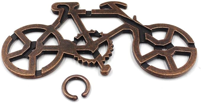 Bicycle Metal Puzzle Lock IQ Test Mind Game Toys Brain Teaser Metal Puzzles Magic Trick Toy for Kids and Adults