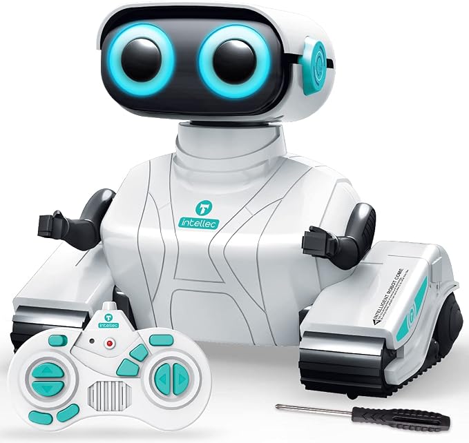 KaeKid Robots for Kids, 2.4Ghz Remote Control Robot Toys with LED Eyes & Flexible Arms, Dance & Sounds, RC Toys for 3 4 5 6 7 8 Year Old Boys Girls (White)
