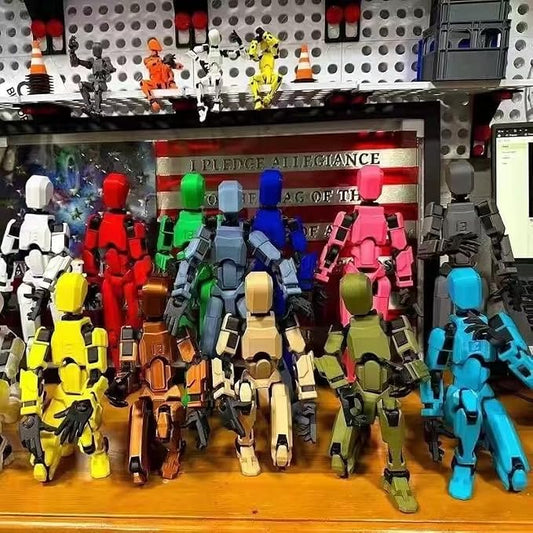 EIMONEY 12PCS Assembly Completed T-13 Action Figure 3D Printed Multi-Jointed Movable,Lucky 13 Action Figures,Multi-Articular Dummy 13 Action Figures,Desktop Decorations,Creative Gifts (12PCS)