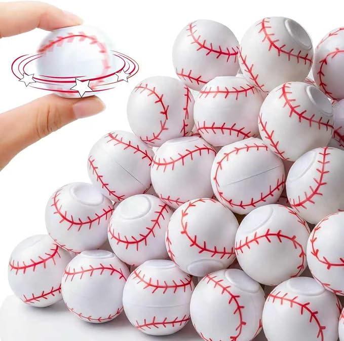 32PCS Spinning Baseball Sports Fidget Toys Party Favors Bulk for Kids 4-8 8-12 Birthday Goodie Treat Bag Stuffers Classroom Treasure Box Toys Carnival Prizes Pinata Fillers Small Mini Return Gift