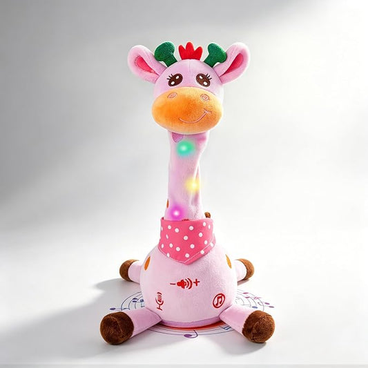 Dancing Talking Giraffe Toy, Stuffed Animal Baby Toy Repeating What You Say, Glowing Musical Giraffe Gifts for Toddlers 1-3 Years Old, for Kids (Purple Giraffe)