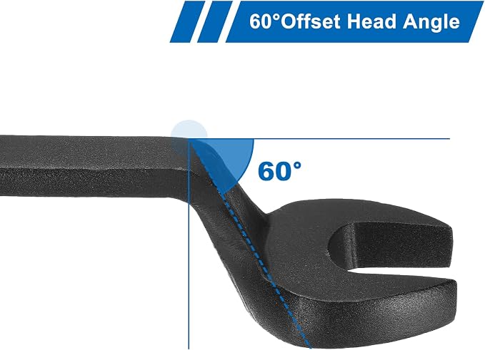 HARFINGTON Single Open End Spanner Wrench 1-1/4-inch 15 Degree Angle Single Open End SAE Construction Spanner Wrenches with 60°Offset Handle for Automotive Mechanical Maintenance