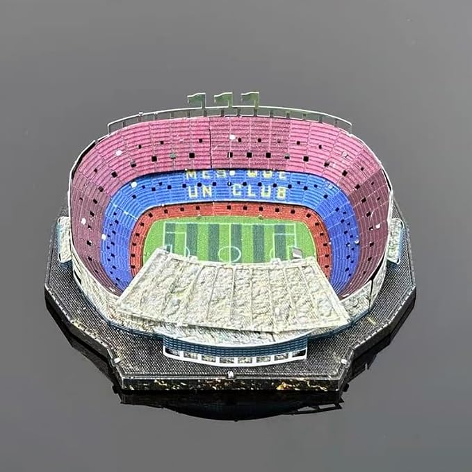 3D Puzzles for Adults, 3D Metal Stadium Model Kit, Barcelona Camp NOU Football Stadium Puzzle,DIY Assembly Puzzle, Spain Landmark Building Replica, colorfor
