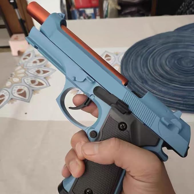 Dreamplay Shell Ejecting Toy Gun, Beretta Model 92 Automatic Pull Back Action Shooting Toy Education Model Toy for Kids Gifts