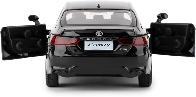 RMZ City 1:36 Camry XSE Car Model, Diecast Pull Back Model Toy Car, Doors Open, Collection Kids Toy for Aged 3 and up, Gift Black