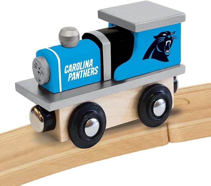 MasterPieces NFL Carolina Panthers Real Wood Toy Train, for Ages 3+ - Premium Quality, Educational, and Fun Activity for Kids and Families - Great Gift Idea for Holidays, Birthdays, and Everyday Play