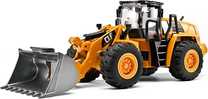 Bulldozer Toys for Boys, Bulldozer Toy with Movable Front Loading Arm and Liftable Bucket, Toy Bulldozers Construction Vehicles with Simulated Lights,for Kids 3 Year and UP