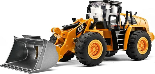 Bulldozer Toys for Boys, Bulldozer Toy with Movable Front Loading Arm and Liftable Bucket, Toy Bulldozers Construction Vehicles with Simulated Lights,for Kids 3 Year and UP