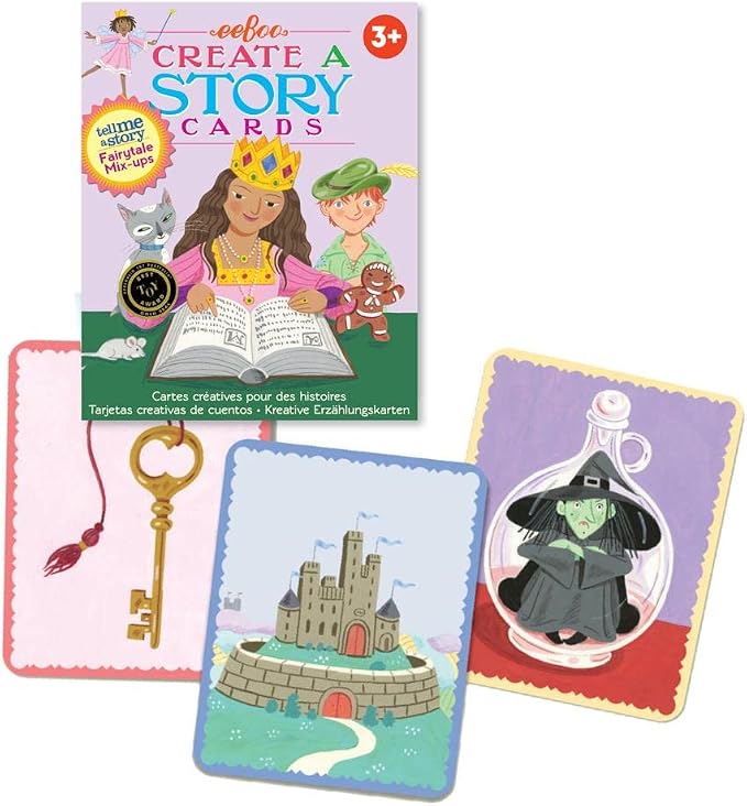eeBoo: Fairytale Mix Ups Create a Story Pre-Literacy Cards, 36 Cards with Colorful Characters, Encourages Imagination, for Ages 3 and up