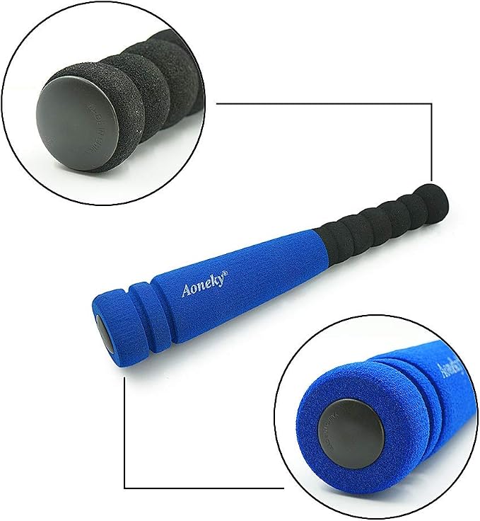 Aoneky Foam Tball Set for Toddlers 1-3 Years - First Baseball Toy with Soft Foam Bat & Balls, Stable Tee & Carry Bag, Indoor Outdoor Gift for Kids (Blue)