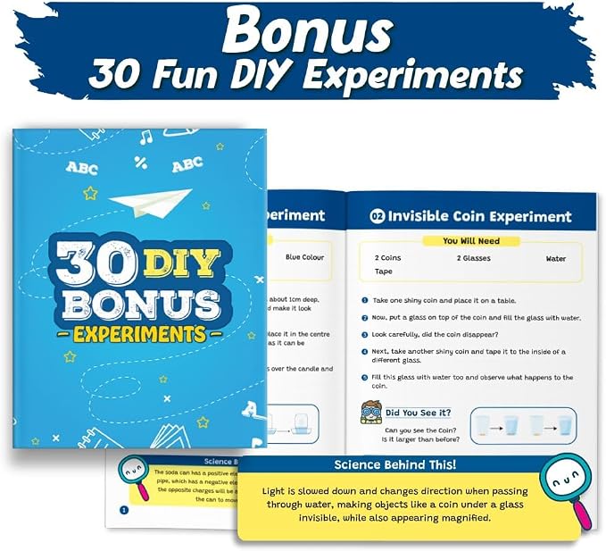 PW Science Kit for Explorer Kids with Instructions Manual 150+ Fun & Educational Science Experiments Kit DIY Kit for Kids Ages 8+ STEM Learning Toy & Kit Multicolor